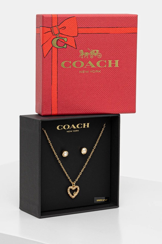 Кольє і сережки Coach Gift Box золотий 493516GLD110