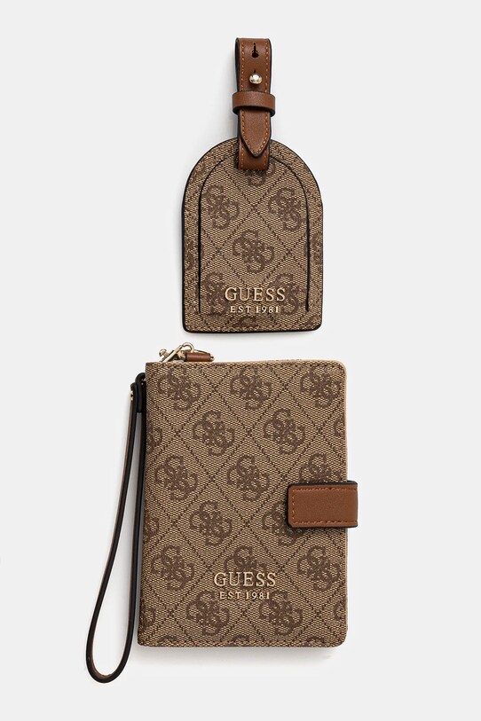 Чохол для паспорта та багажна бирка Guess Orlina TWX953.10370 коричневий