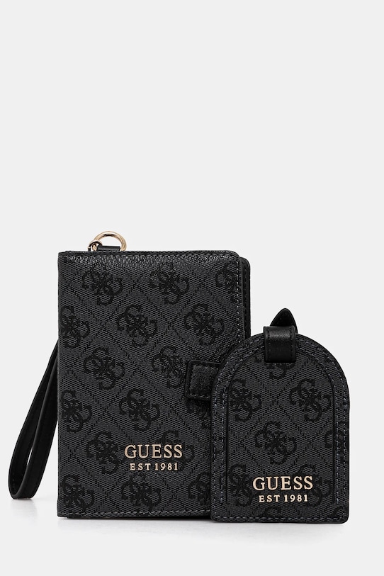 Guess husă pentru pașaport și etichetă pentru bagaj ORLINA Gift Box gri TWX953.10370