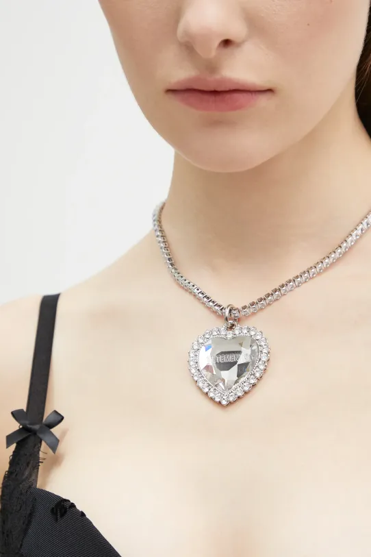 Nakit VETEMENTS Crystal Heart srebrna UA66NE120W