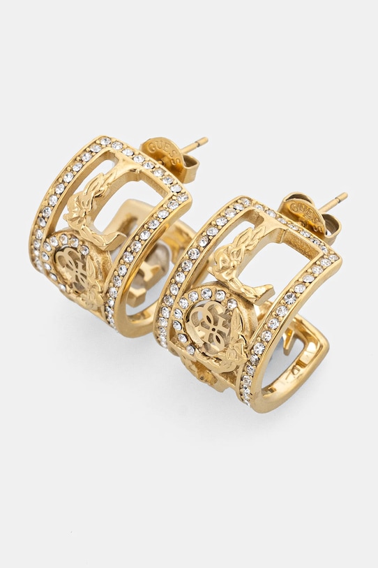 Σκουλαρίκια Guess 4 LOVE ζιρκόνια χρυσαφί JUBE05.036JW