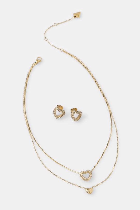 Κολιέ και σκουλαρίκια Guess BELOVED Συσκευασία Δώρου χρυσαφί JUBS05.076JW