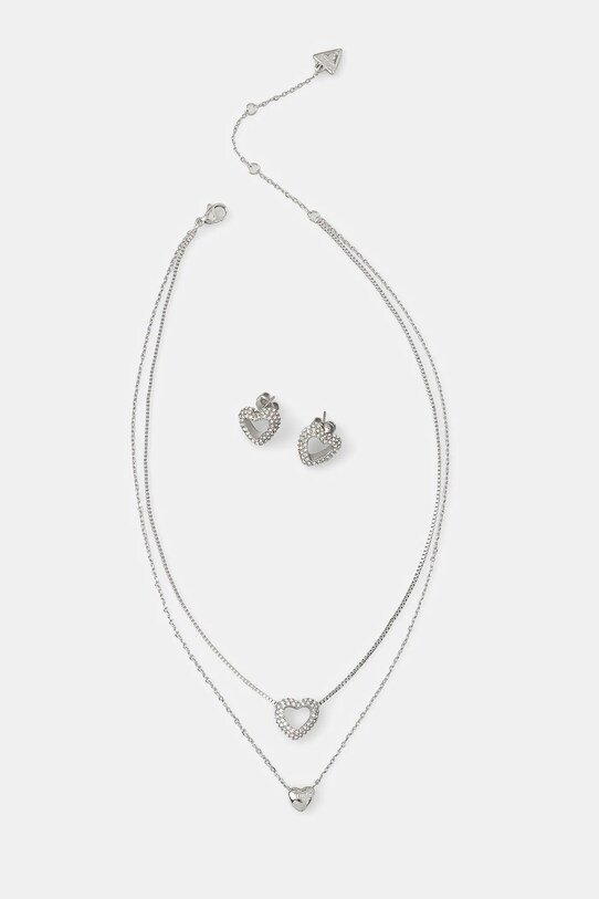 Колие и обици Guess BELOVED да сребърен JUBS05.076JW