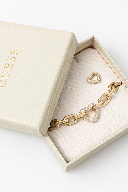 Βραχιόλι και σκουλαρίκια Guess BELOVED JUBS05.077JW χρυσαφί