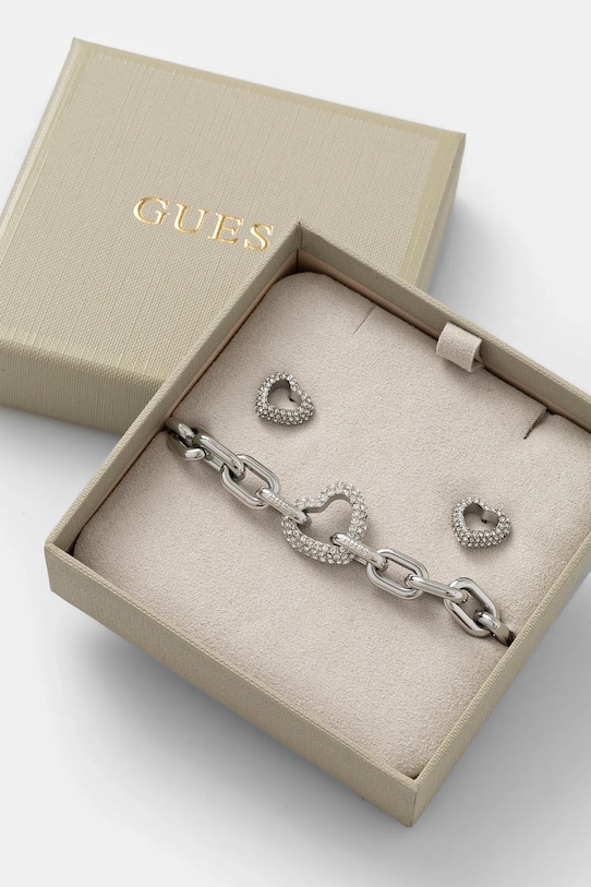 Narukvica i naušnice Guess BELOVED srebrna JUBS05.077JW