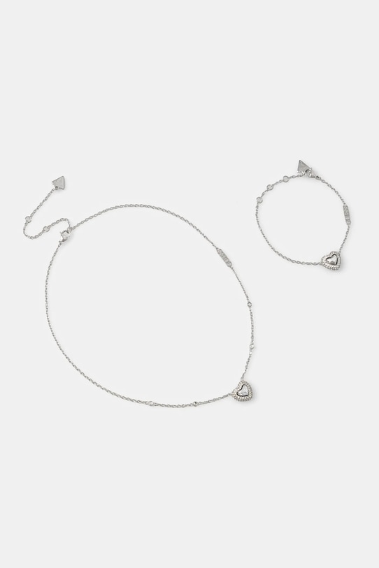 Κολιέ και βραχιόλι Guess BELOVED Συσκευασία Δώρου ασημί JUBS05.078JW