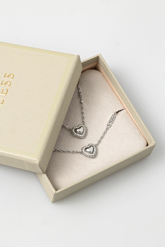 Κολιέ και βραχιόλι Guess BELOVED JUBS05.078JW ασημί