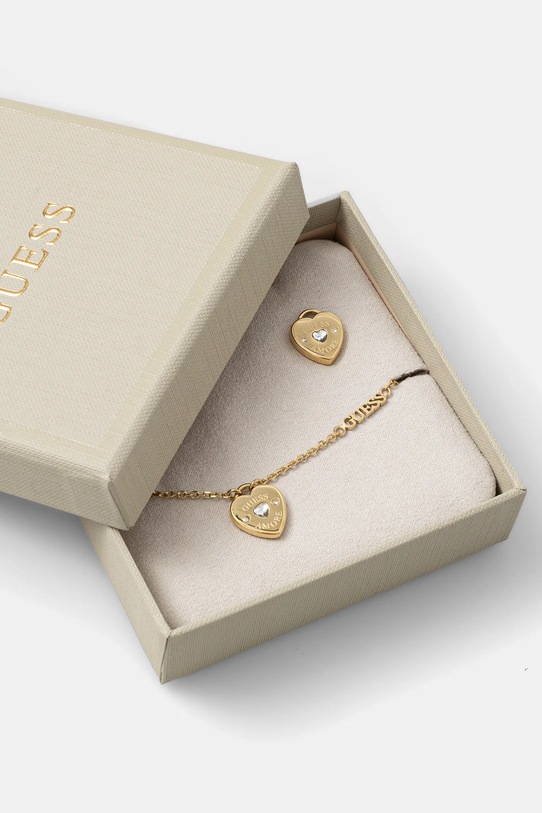Zapestnica in uhani Guess AMORE zlata JUBS05.079JW