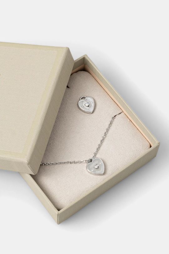 Ogrlica i naušnice Guess AMORE srebrna JUBS05.080JW