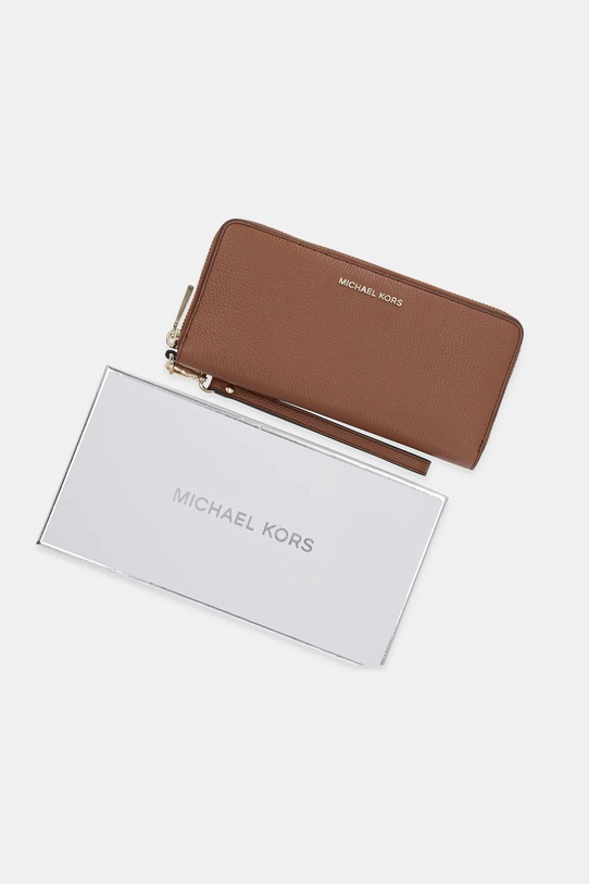 Kožená peněženka MICHAEL Michael Kors hnědá 32T4GJ6E7L