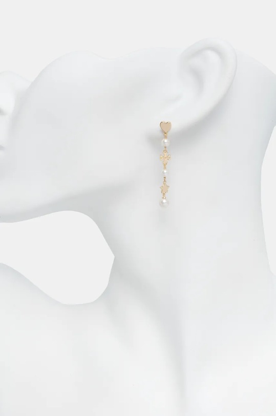 Akcesoria Tory Burch kolczyki Kira Linear Pearl 167336.137 złoty