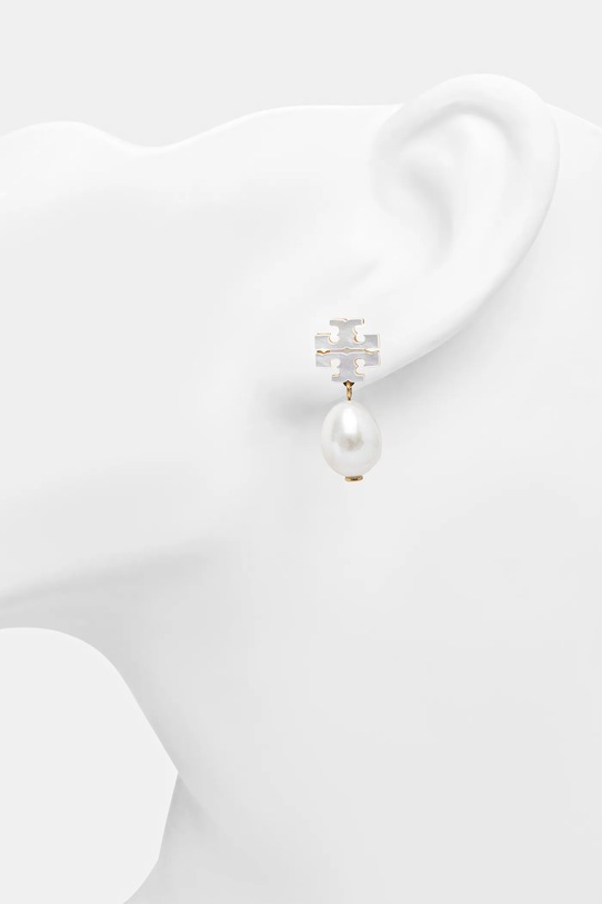 Tory Burch kolczyki Kira Mother of Pearl 168009.700 biały SS25