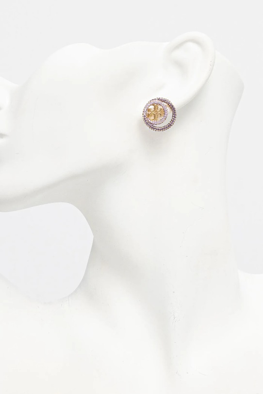 Akcesoria Tory Burch kolczyki pozłacane Miller Pave 157231.400 złoty