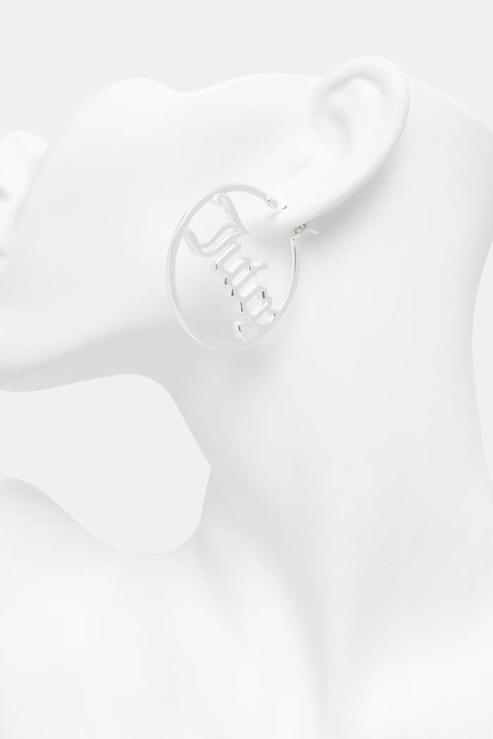 Juicy Couture cercei JUICY LARGE HOOP EARRINGS JCJHE124010 argintiu SS25