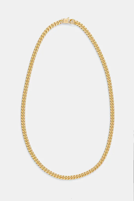 Επιχρυσωμένο κολιέ HATTON LABS Classic Cuban Chain M ασήμι κίτρινο HL.W4.384.GL