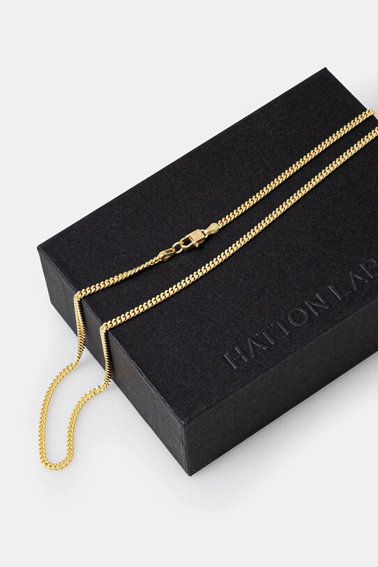 Stříbrný náhrdelník HATTON LABS Classic Cuban Chain S HL.W4.383.GL žlutá SS25