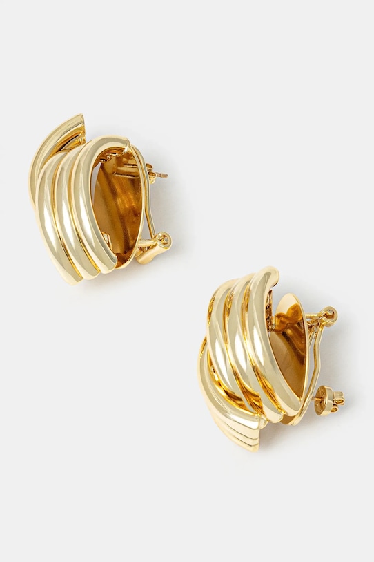 Anine Bing earrings Crossover Ribbed Earrings golden A.15.10727