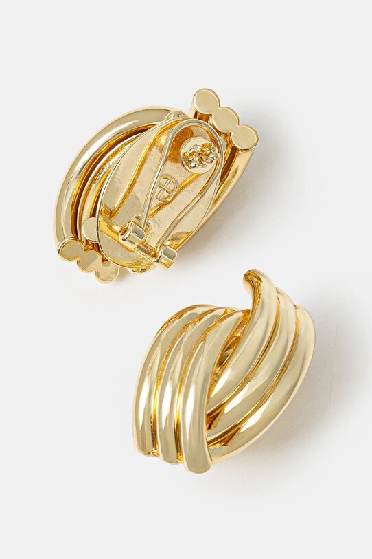 Anine Bing earrings Crossover Ribbed Earrings A.15.10727 golden SS25