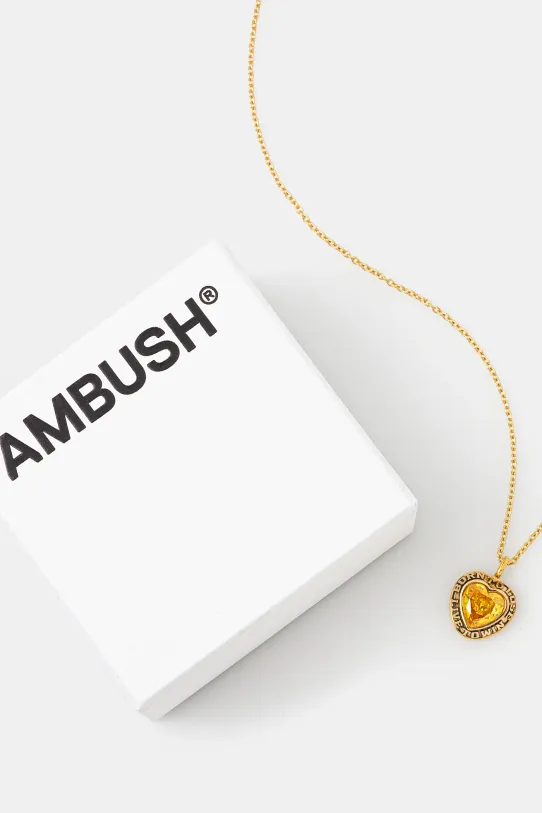 Akcesoria AMBUSH naszyjnik srebrny Heart Class Ring Charm Necklace 12114803 złoty
