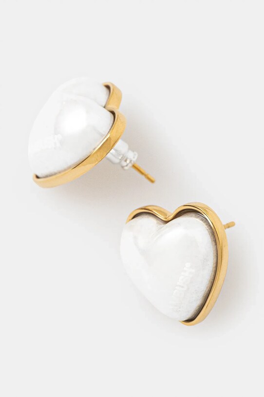 Сребърни обици AMBUSH Pearl Heart Stud Pierce 12115240 злато SS25