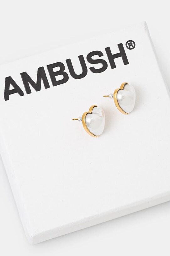 Аксесоари Сребърни обици AMBUSH Pearl Heart Stud Pierce 12115240 злато