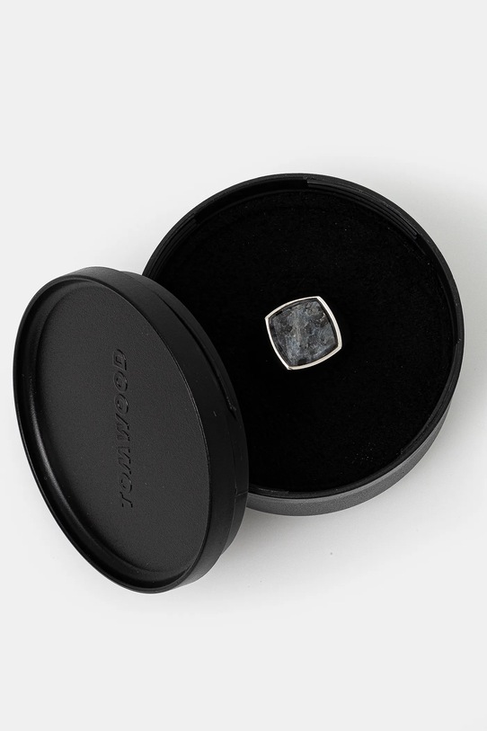 Αξεσουάρ Ασημένιο δαχτυλίδι Tom Wood Cushion Larvikite (M) 100347M ασημί