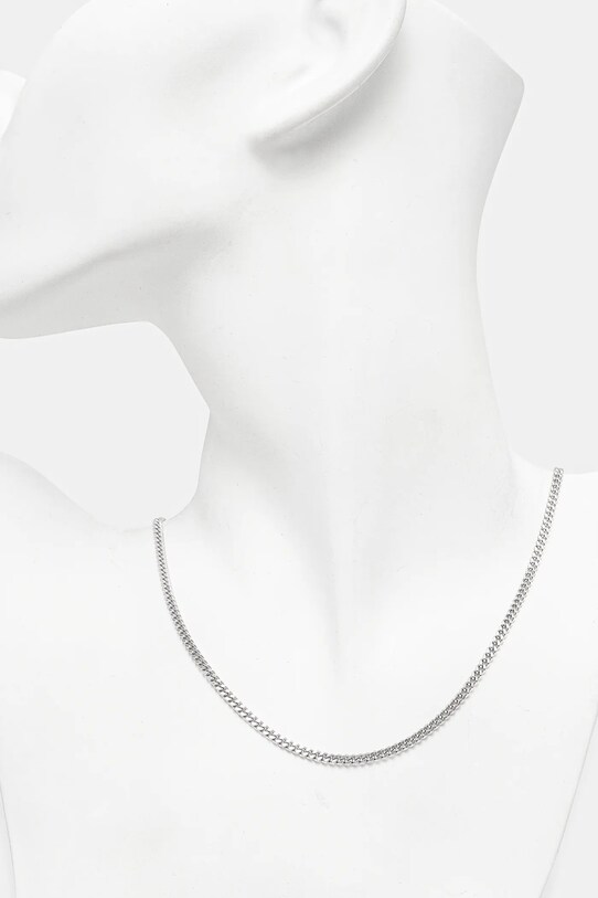Аксессуары Серебряное колье Tom Wood Curb Chain M 100264 серебрянный