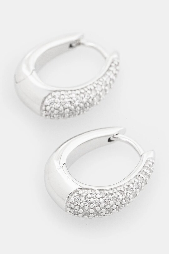 Tom Wood silver earrings Liz Hoops Pave 100607 silver SS25