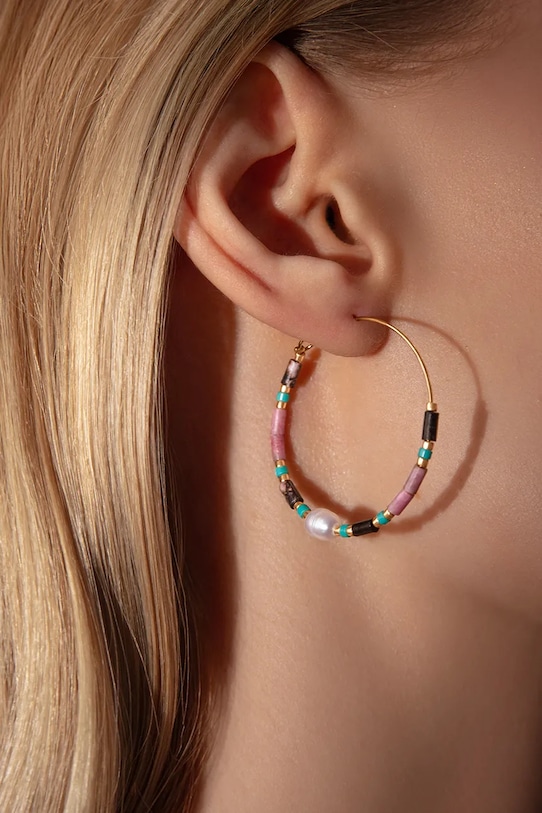 Lilou kolczyki pozłacane 252/35/KOL/PEB/PO złoty SS25