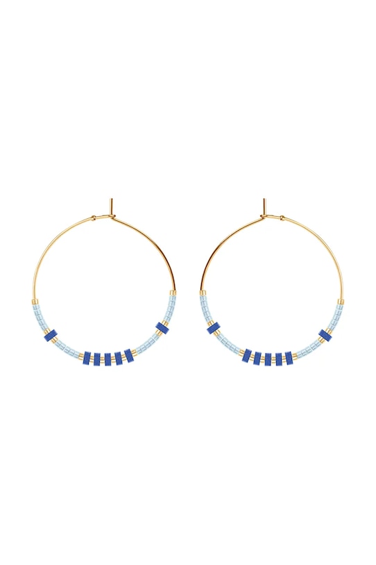 Pozlacené náušnice Lilou modrá 252/35/KOL/NIE/PO