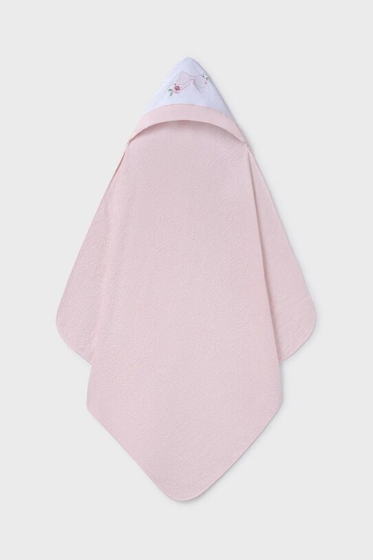 Mayoral Newborn ręcznik z kapturem bawełniany niemowlęcy Produkt niemowlęcy różowy 9917.G.2G.Newborn.PPYH