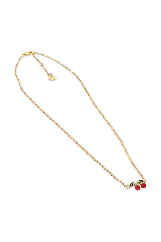 Deklice Ogrlica iz srebra prevlečenega z zlatom Konges Sløjd 24K GOLD PLATING CHERRY NECKLACE KS102265 zlata