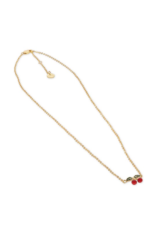 Dievča Strieborný pozlátený náhrdelník Konges Sløjd 24K GOLD PLATING CHERRY NECKLACE KS102265 zlatá