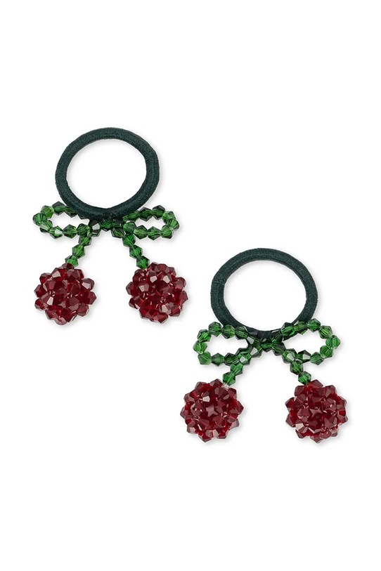 Дитячі резинки для волосся Konges Sløjd 2 PACK CHERRY HAIR ELASTIC 2-pack KS102745 зелений SS25