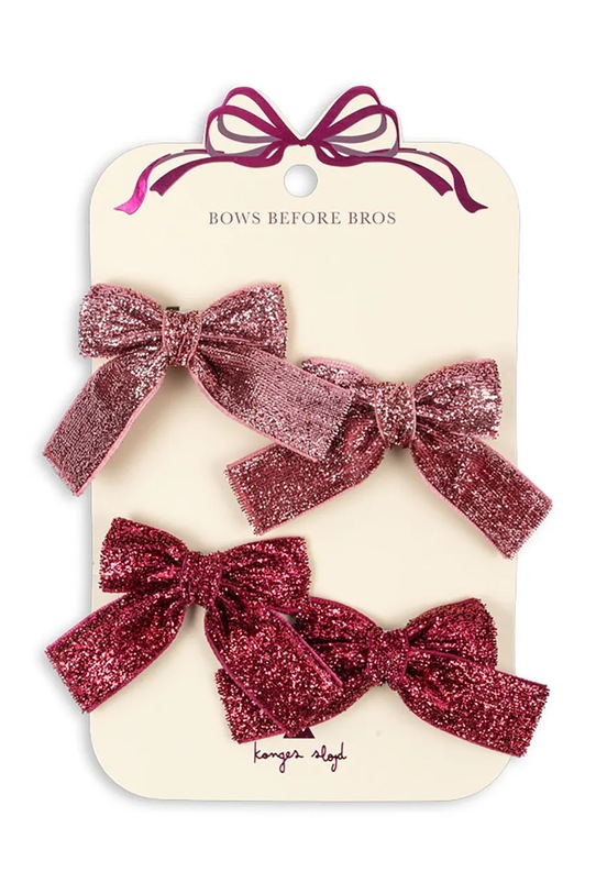 Детские заколки для волос Konges Sløjd 4 PACK GLITTER BOW HAIR CLIPS 4 шт розовый KS102927