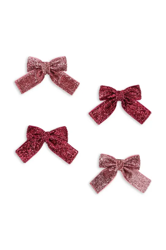 Otroške sponke za lase Konges Sløjd 4 PACK GLITTER BOW HAIR CLIPS 4-pack KS102927 roza SS25