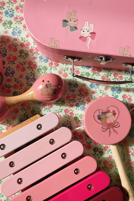 Fete Konges Sløjd set de instrumente muzicale WOODEN MUSIC SETS FSC KS102347.G roz