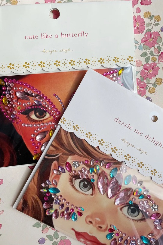 Konges Sløjd naklejki do twarzy BUTTERFLY FACE JEWELS różowy KS102606