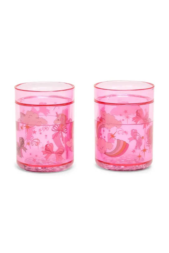 Konges Sløjd kubek dziecięcy 2 PACK GLITTER CUPS 2-pack różowy KS102642.G
