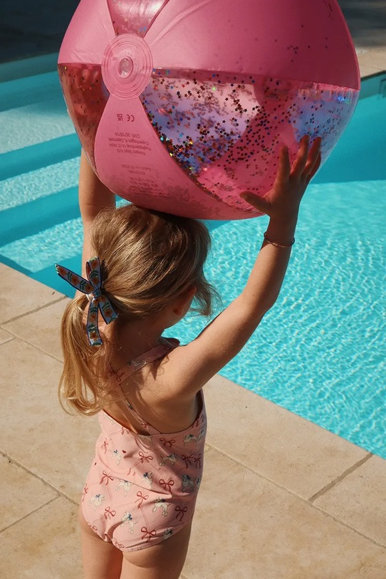 Plážová lopta Konges Sløjd TRANSPARENT BEACH BALL ružová KS102536