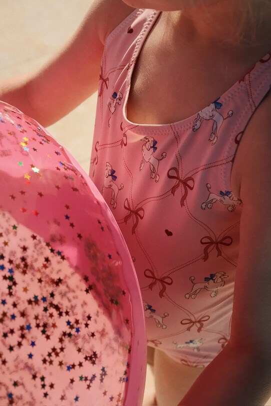 Plážová lopta Konges Sløjd TRANSPARENT BEACH BALL KS102536 ružová