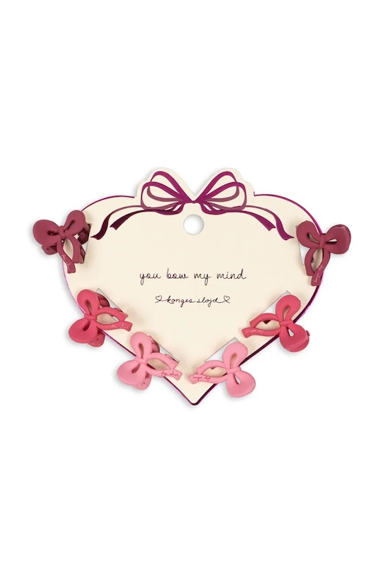 Konges Sløjd spinki do włosów dziecięce 6 PACK MINI BOW HAIR CLIP różowy KS103213