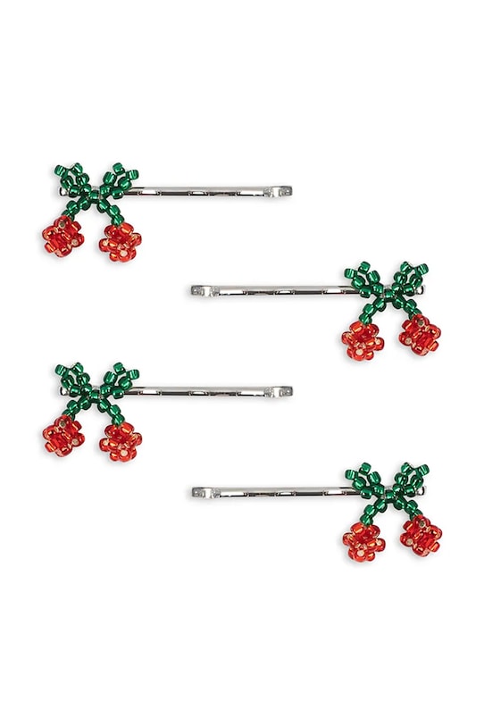 Konges Sløjd spinki do włosów dziecięce 4 PACK MINI CHERRY HAIR PIN KS103215 czerwony SS25