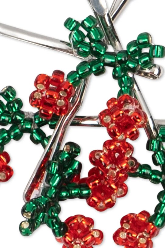 Dziewczynka Konges Sløjd spinki do włosów dziecięce 4 PACK MINI CHERRY HAIR PIN KS103215 czerwony