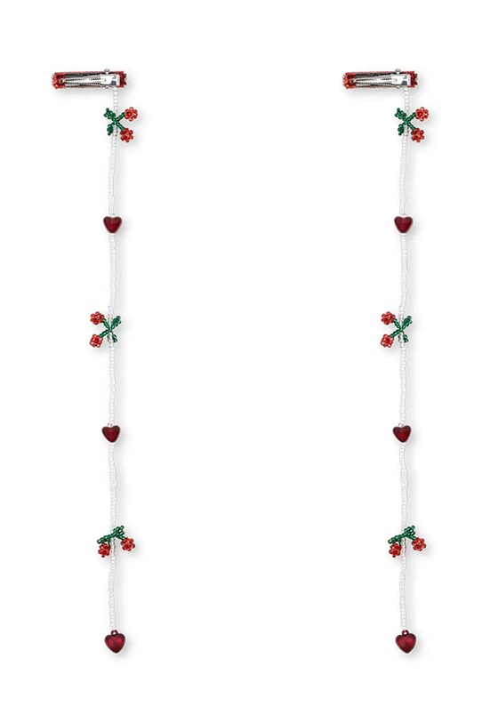 Dievča Detské sponky Konges Sløjd 2 PACK PEARLY TASSEL HAIR CLIP KS103225 červená