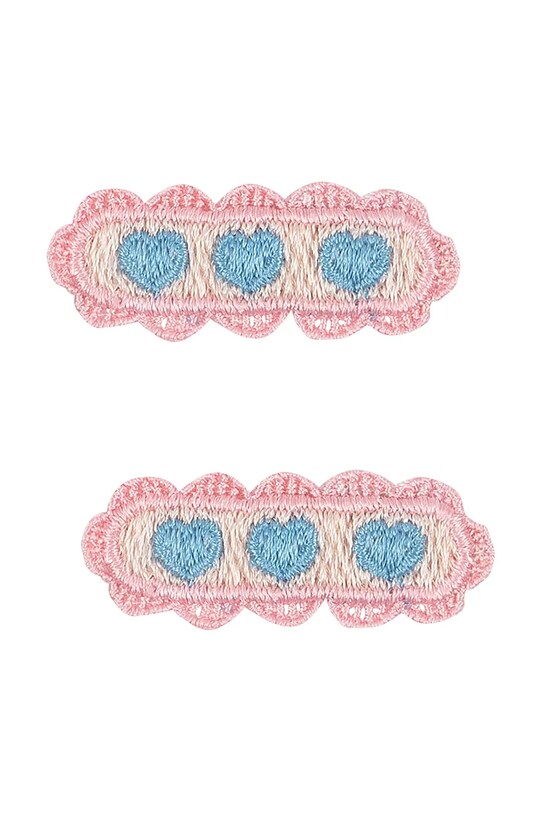 Κοριτσίστικα Παιδικά κλιπ μαλλιών Konges Sløjd 2 PACK HEART EMBROIDERY HAIR CLIP KS103217 ροζ