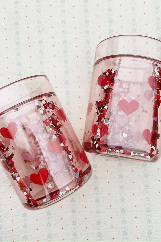 Дитячий кухлик Konges Sløjd 2 PACK GLITTER CUPS 2-pack рожевий KS103370