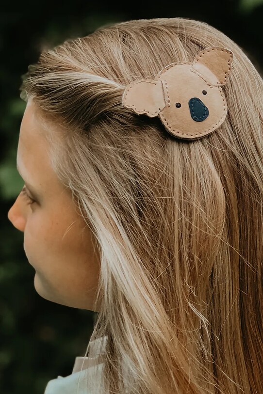 Παιδικό κλιπ μαλλιών Donsje Josy Classic Hairclip Koala καφέ 6009010