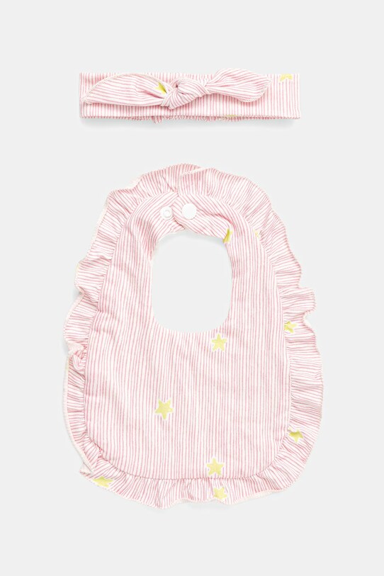 United Colors of Benetton bavetă și bandă pentru bebeluși 2-pack Produs pentru bebe roz 6FZSA800K.W.Seasonal