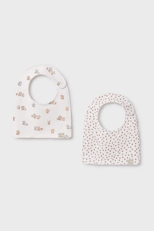 Дитячий слюнявчик Mayoral Newborn 2-pack Для немовлят бежевий 9876.1A.Newborn.PPYH